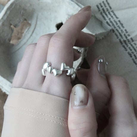 Heart loop ring / Matt silver【Silver 925 product】