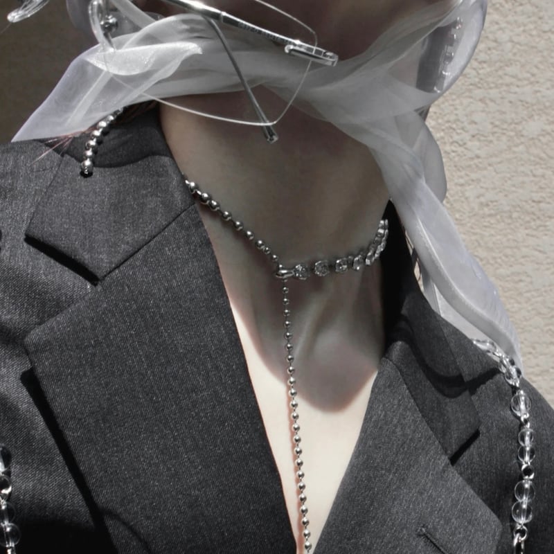 Ball chain stone necklace | Soierie Online Store Ball chain stone necklace | Soierie Online Store