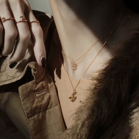 norme numbering necklace / SV925＋Gold Plated