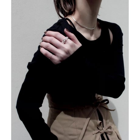 norme flat snake necklace / SV925