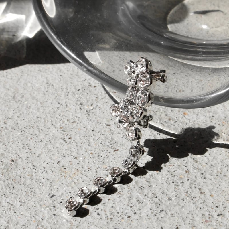 Stone drop ear clip (1P) | Soierie Online Store