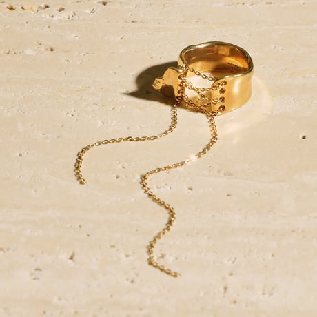 norme playing chain pinky ring / SV925＋Gold Plated