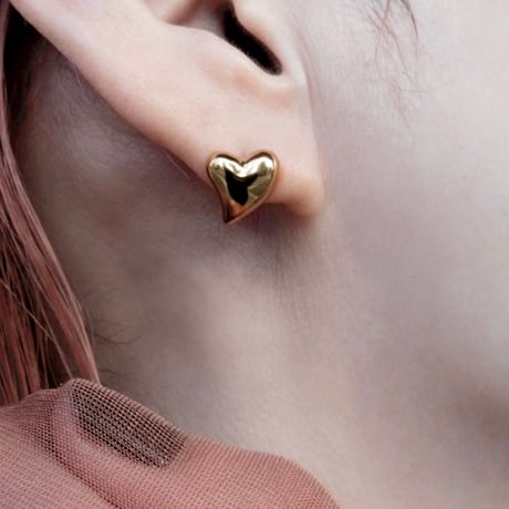 Heart mini pierce / Gold【Silver 925 product】