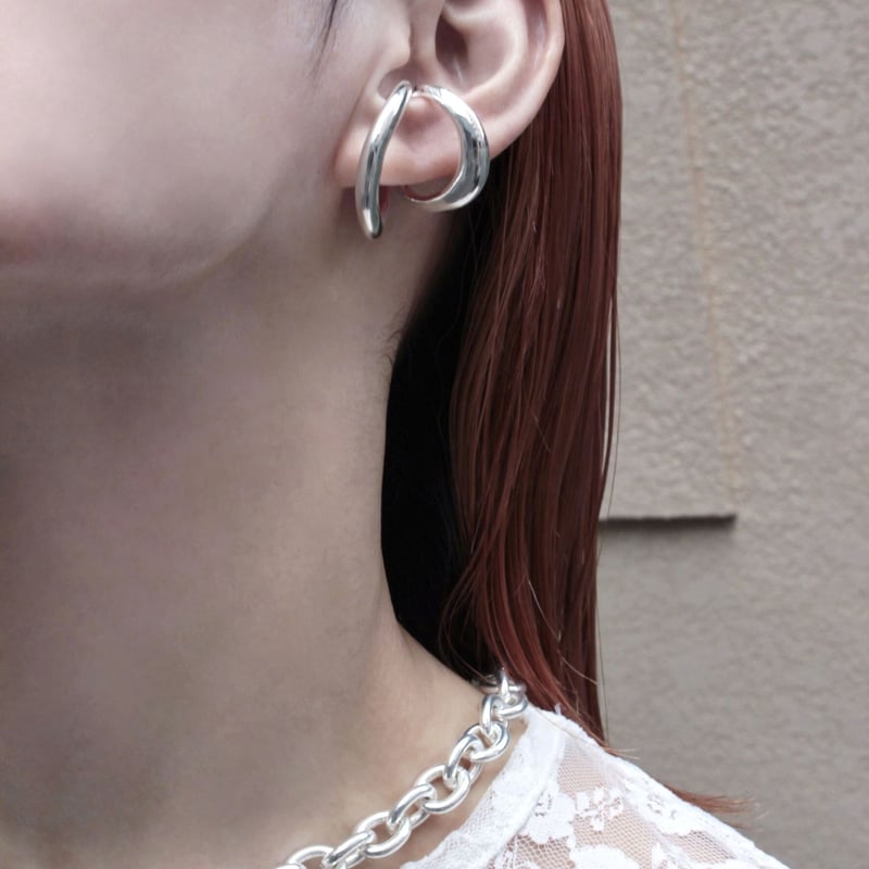 Curve chain earcuff ring (one color) | Soierie Curve chain earcuff ring (one color) | Soierie
