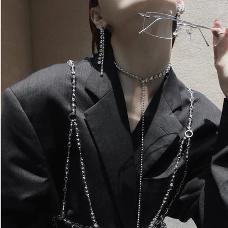 Stone drop ear clip (1P)