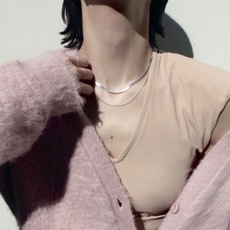 norme flat snake necklace / SV925