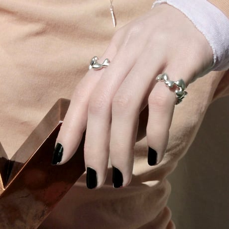 Heart loop ring / Matt silver【Silver 925 product】