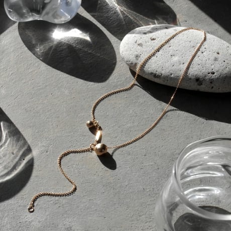 norme metal pearl necklace / SV925＋Gold Plated