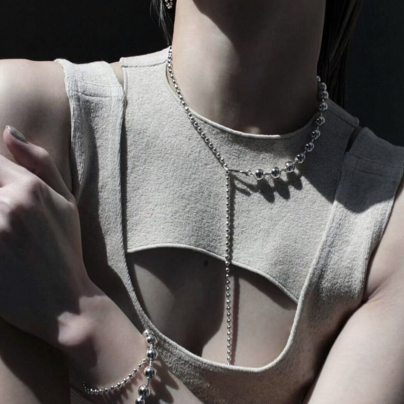 Ball chain hook necklace [Unisex line] | Soieri