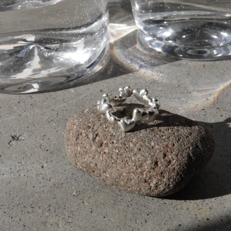 Heart loop ring / Matt silver【Silver 925 product】
