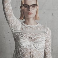 Metal art long necklace
