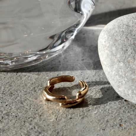 norme lattice cuff pinky ring / SV925＋Gold Plated