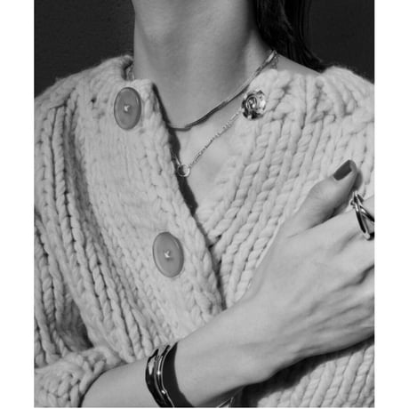 norme flat snake necklace / SV925