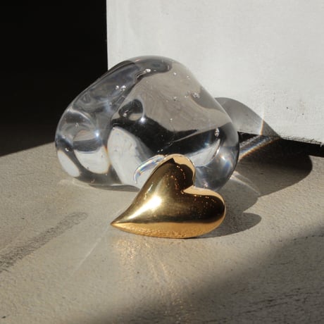 Heart brooch / Gold【Silver 925 product】
