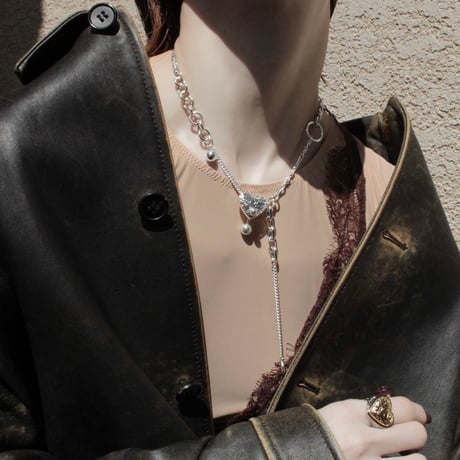 Heart barbell necklace
