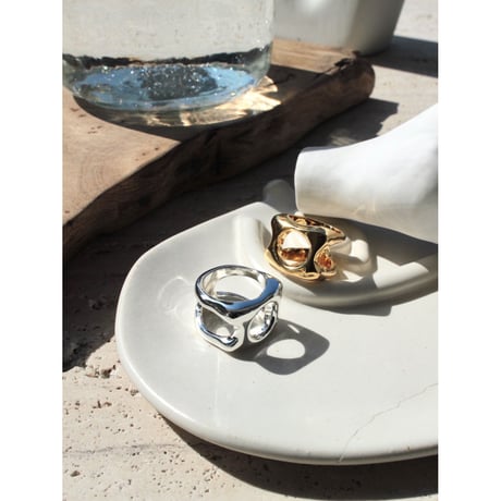 Flower cell square ring (gloss)