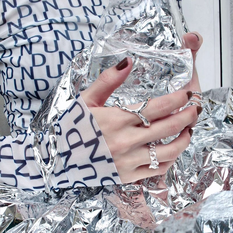 Asymmetry metal frame ring (one color) | Soieri