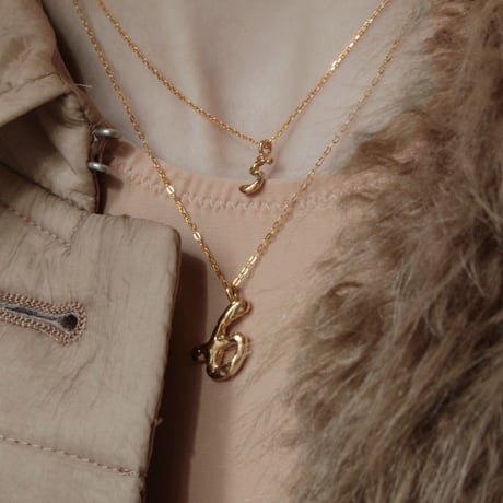 norme numbering necklace / SV925＋Gold Plated
