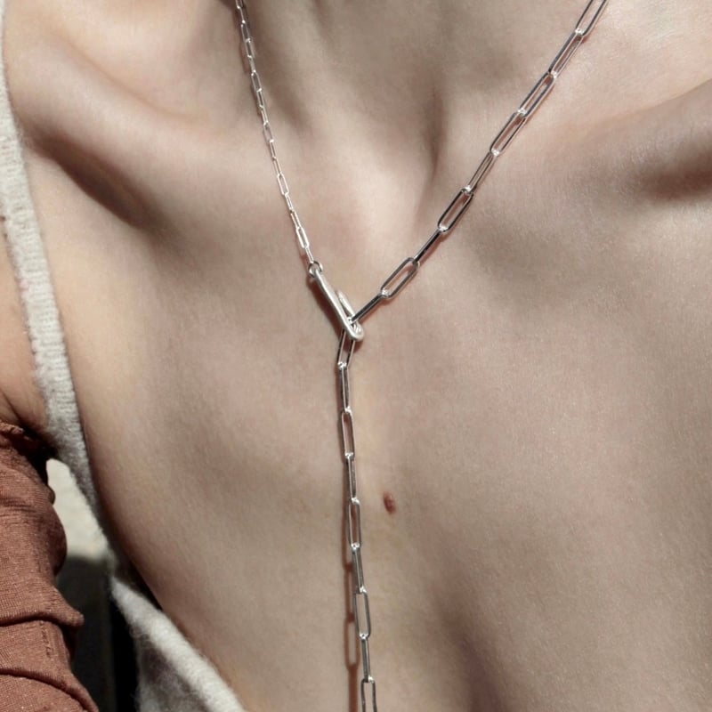 norme dew long frame necklace / Silver | Soieri