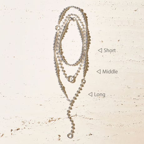 Metal ball carabiner necklace / Short