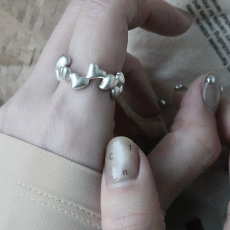Heart loop ring / Matt silver【Silver 925 product】