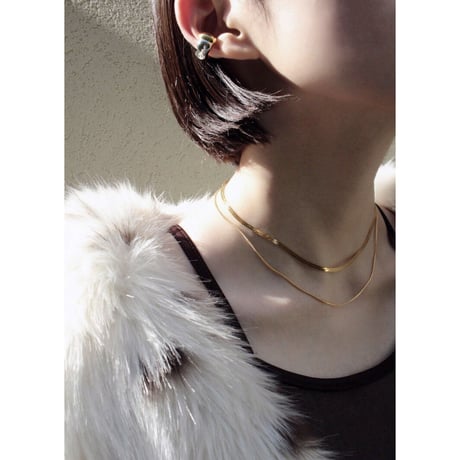 norme flat snake necklace / SV925＋Gold Plated