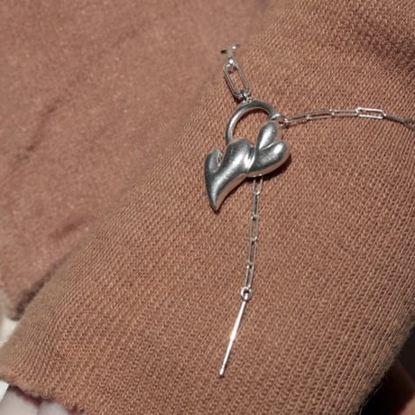 Heart motif double bracelet / Matt silver【Silver 925 product】