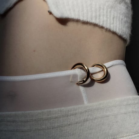norme clear circle earcuff ring / SV925＋Gold Plated
