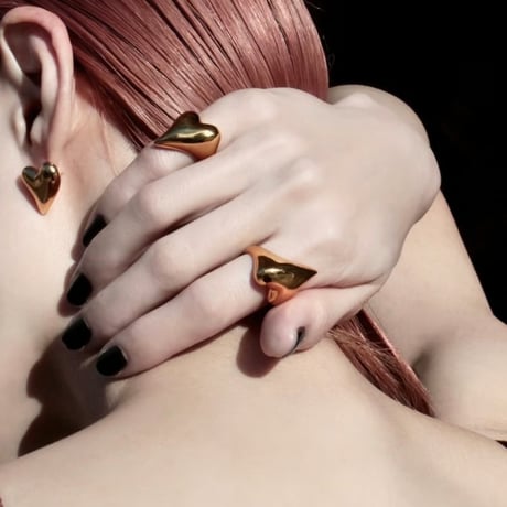 Heart ring / Gold 【Silver 925 product】