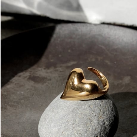 Heart ring / Gold 【Silver 925 product】