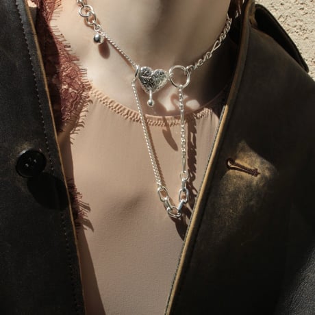 Heart barbell necklace