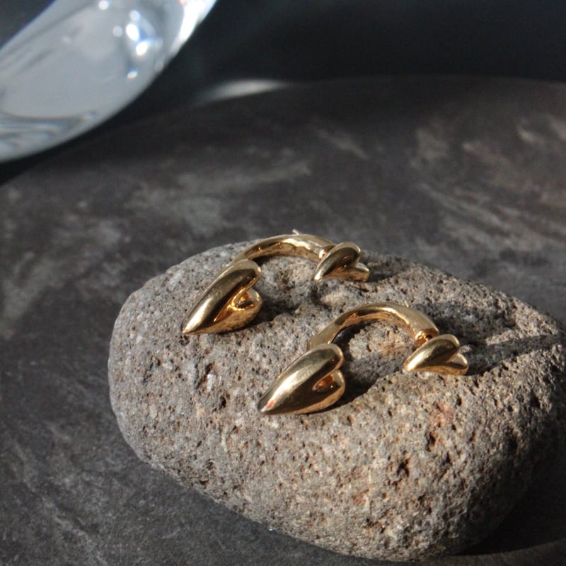 Heart connect pierce(1P) / Gold【Silver 925 prod