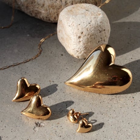 Heart brooch / Gold【Silver 925 product】