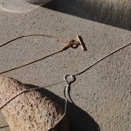 Metal art long necklace