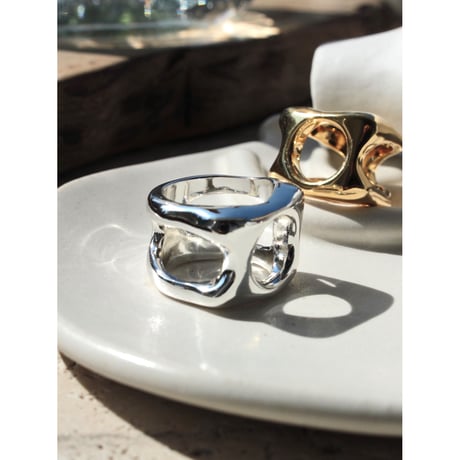 Flower cell square ring (gloss)