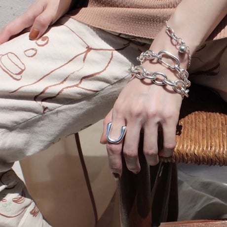 Simple silver bracelet［Limited］