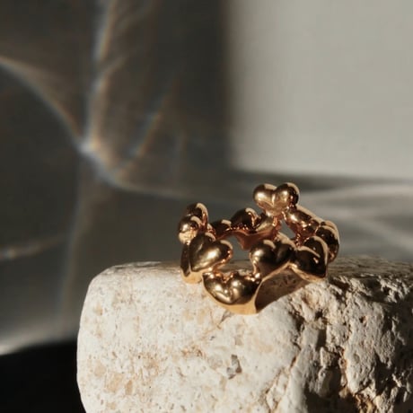 Heart  loop pinky ring / Gold【Silver 925 product】