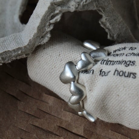 Heart loop ring / Matt silver【Silver 925 product】