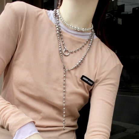 Metal ball carabiner necklace / Long
