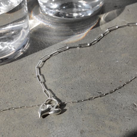 Heart motif double lariat / Matt silver【Silver 925 product】