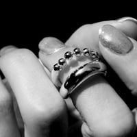 Ball chain earcuff pinky ring [Unisex line]