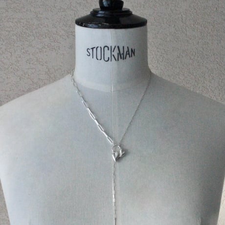 Heart motif double lariat / Matt silver【Silver 925 product】