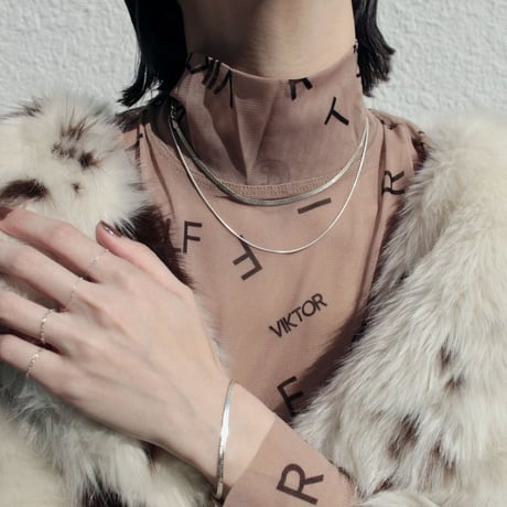 norme flat snake necklace / SV925