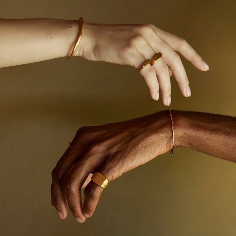 norme bamboo chain bracelet (bold) / SV925＋Gold