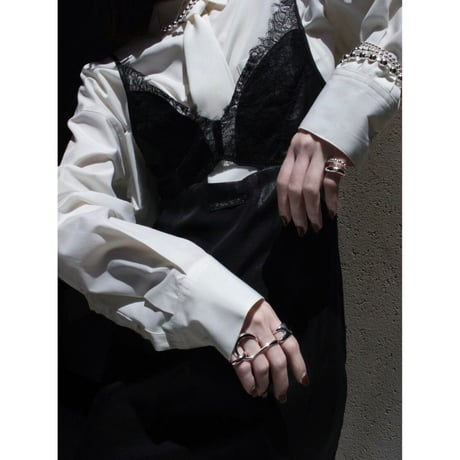 Ball chain earcuff pinky ring [Unisex line]