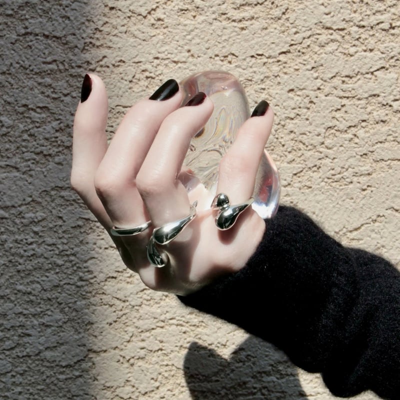 Metal art pinky cuff ring (one color) | Soierie