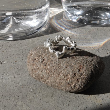 Heart loop ring / Matt silver【Silver 925 product】