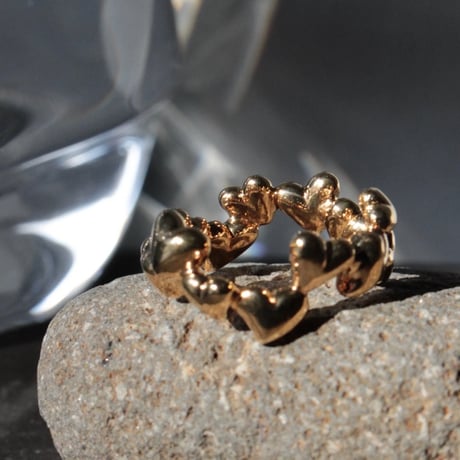 Heart loop ring / Gold【Silver 925 product】