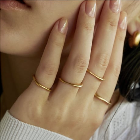 norme dew slim ring (Matt) / SV925＋Gold Plated