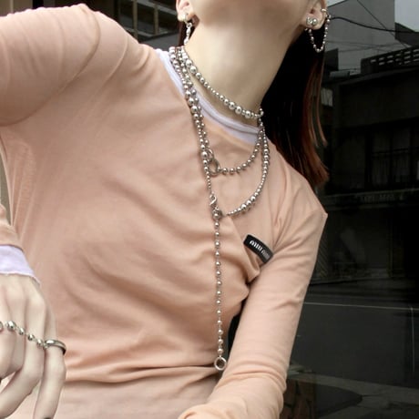 Metal ball carabiner necklace / Long